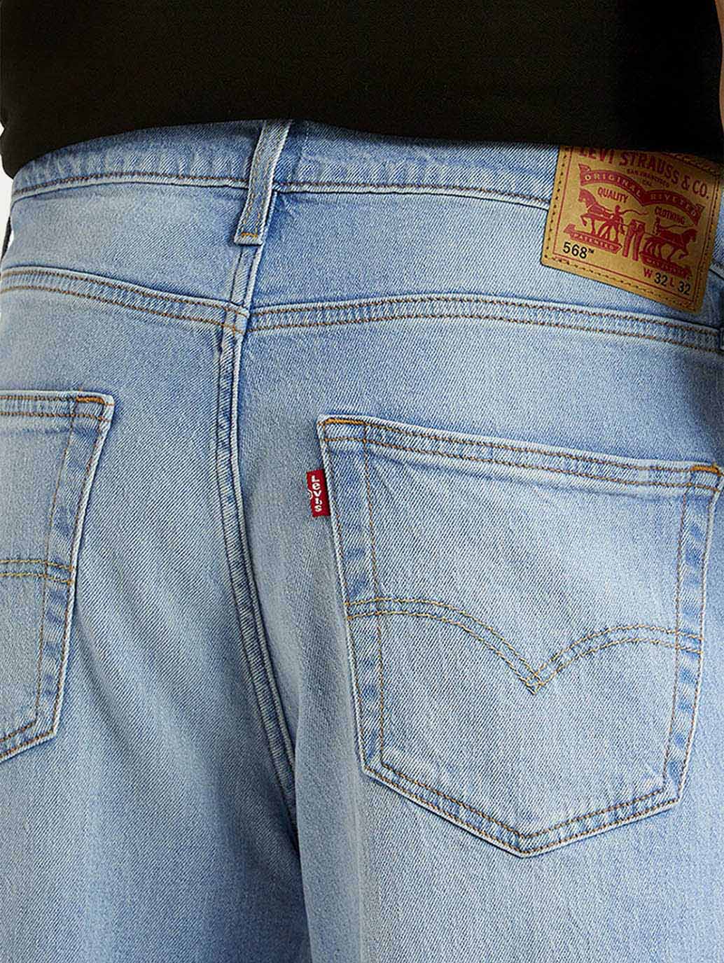 Men's 568 Light Blue Loose Fit Mid Rise Jeans - Image 5