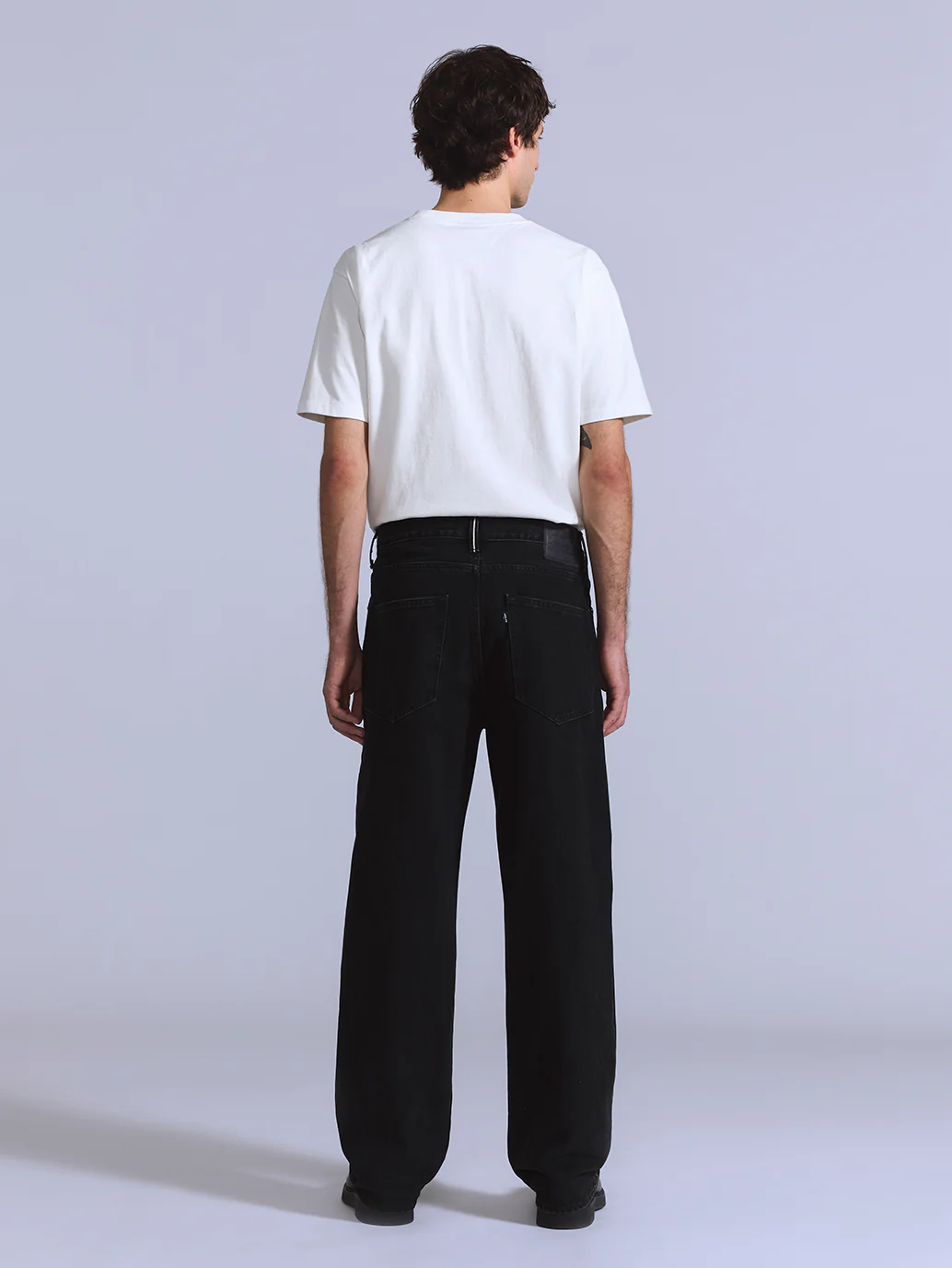 Men's Black Loose Fit Mid Rise Jeans - Image 3