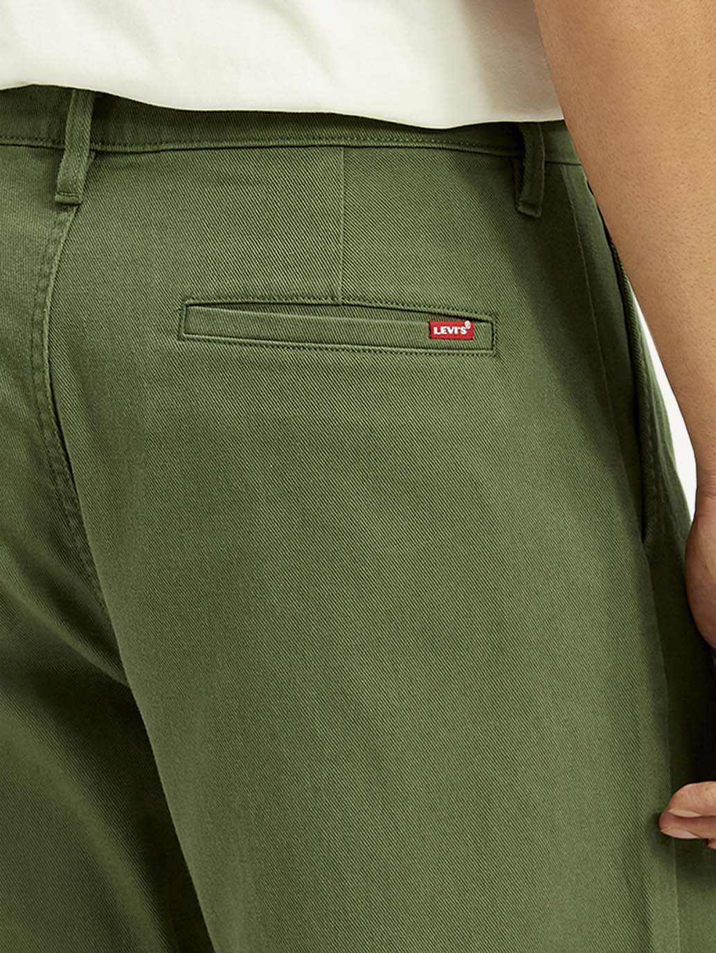 Men's Olive Green Loose Fit Mid Rise Chinos - Image 4