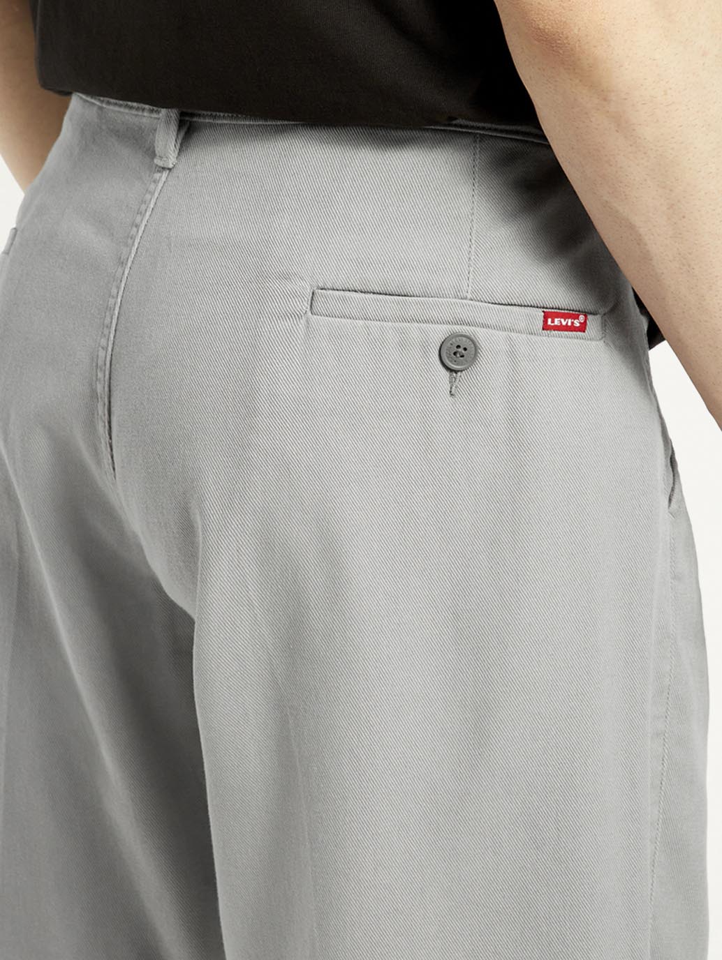 Men's Grey Loose Fit Mid Rise Chinos - Image 3