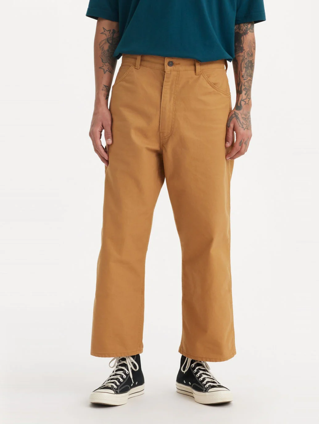 Men's Tan Brown Loose Fit Mid Rise Jeans - Image 7