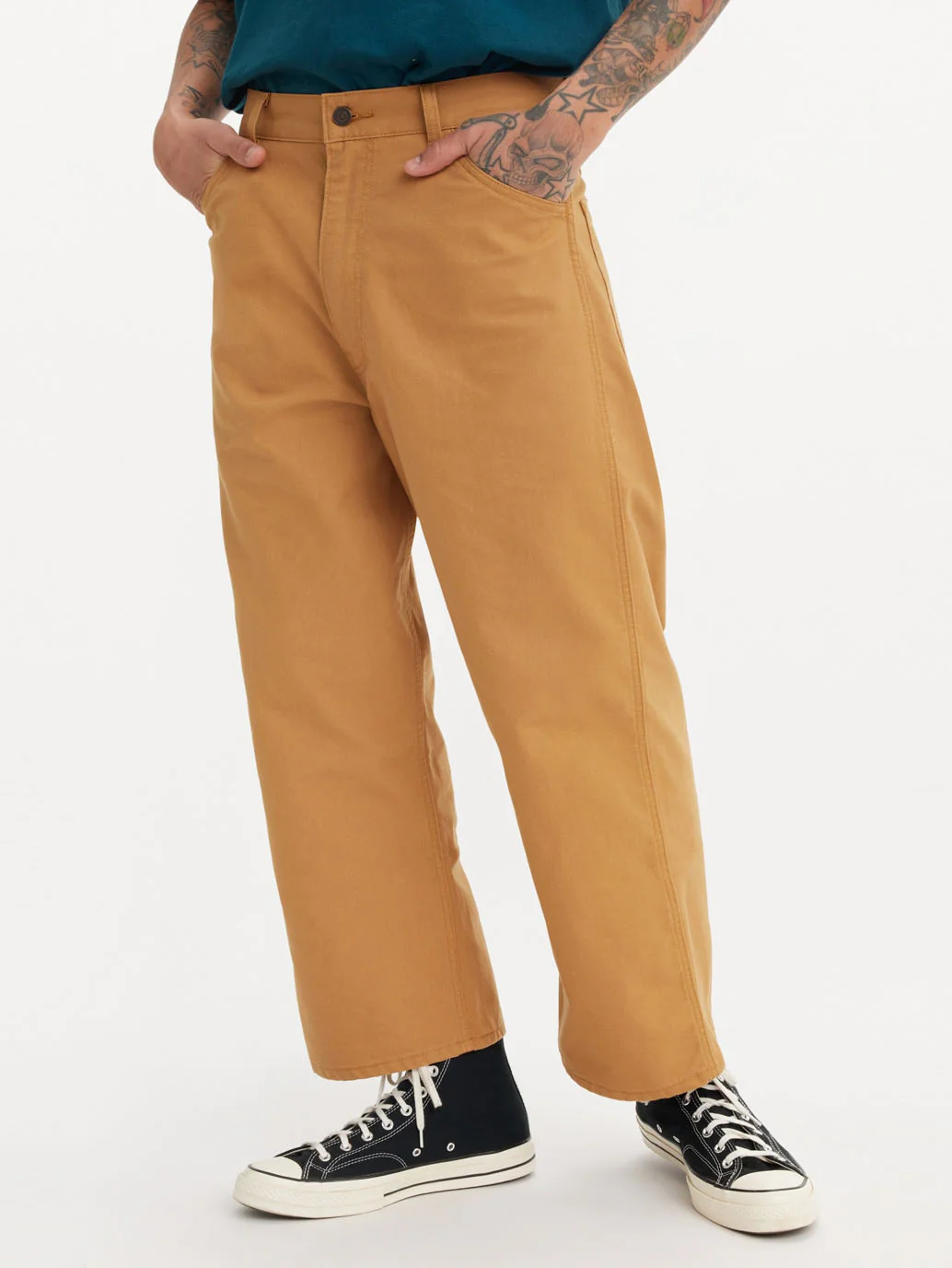 Men's Tan Brown Loose Fit Mid Rise Jeans - Image 8