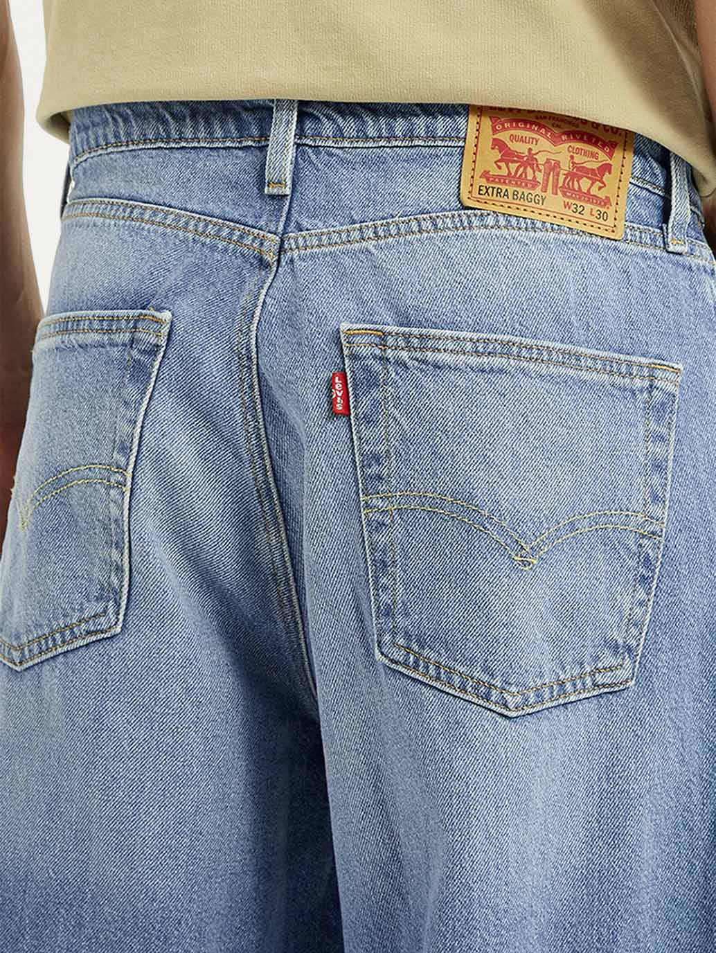 Men's Light Blue Extra Baggy Loose Fit Mid Rise Jeans - Image 6
