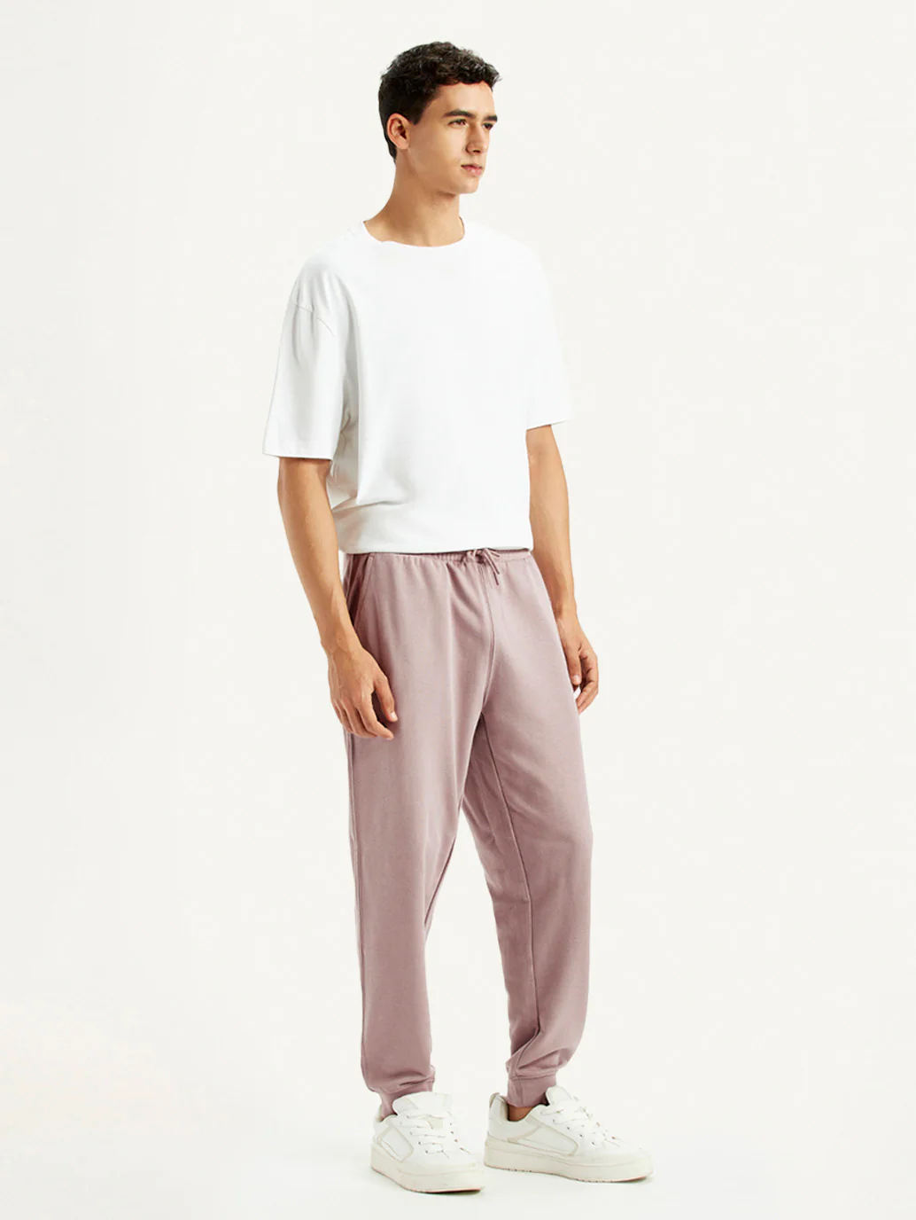 Men's Mauve Regular Fit Mid Rise Joggers - Image 6