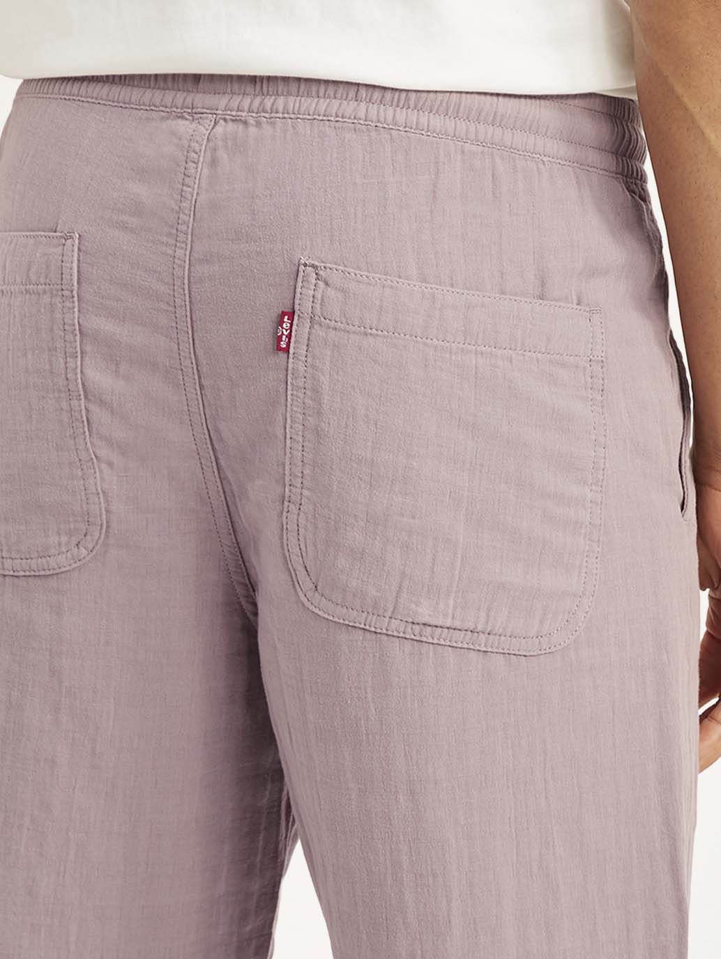 Men's Mauve Loose Straight Fit Chino Trousers - Image 4