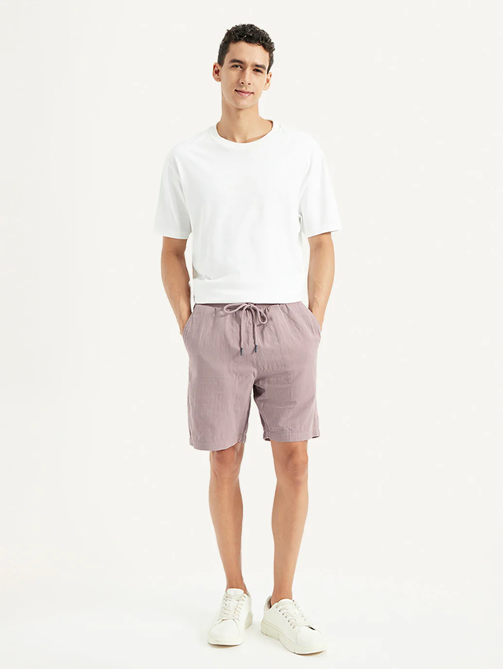 Men's Mauve Regular Fit Shorts - Image 3