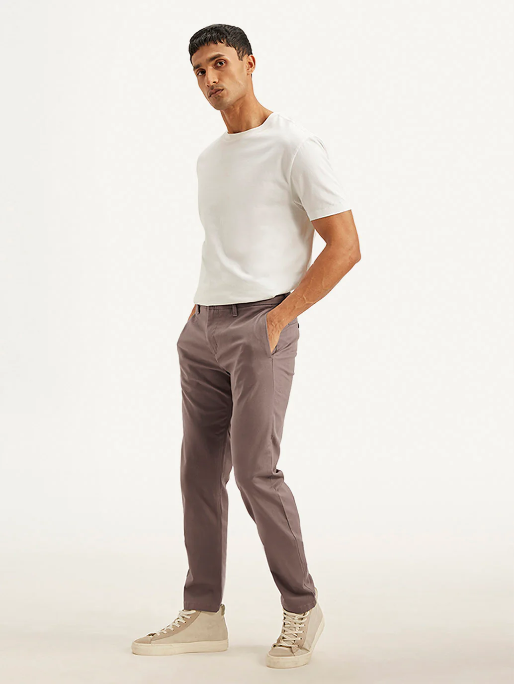 Men's Mauve Tapered Trousers - Image 5