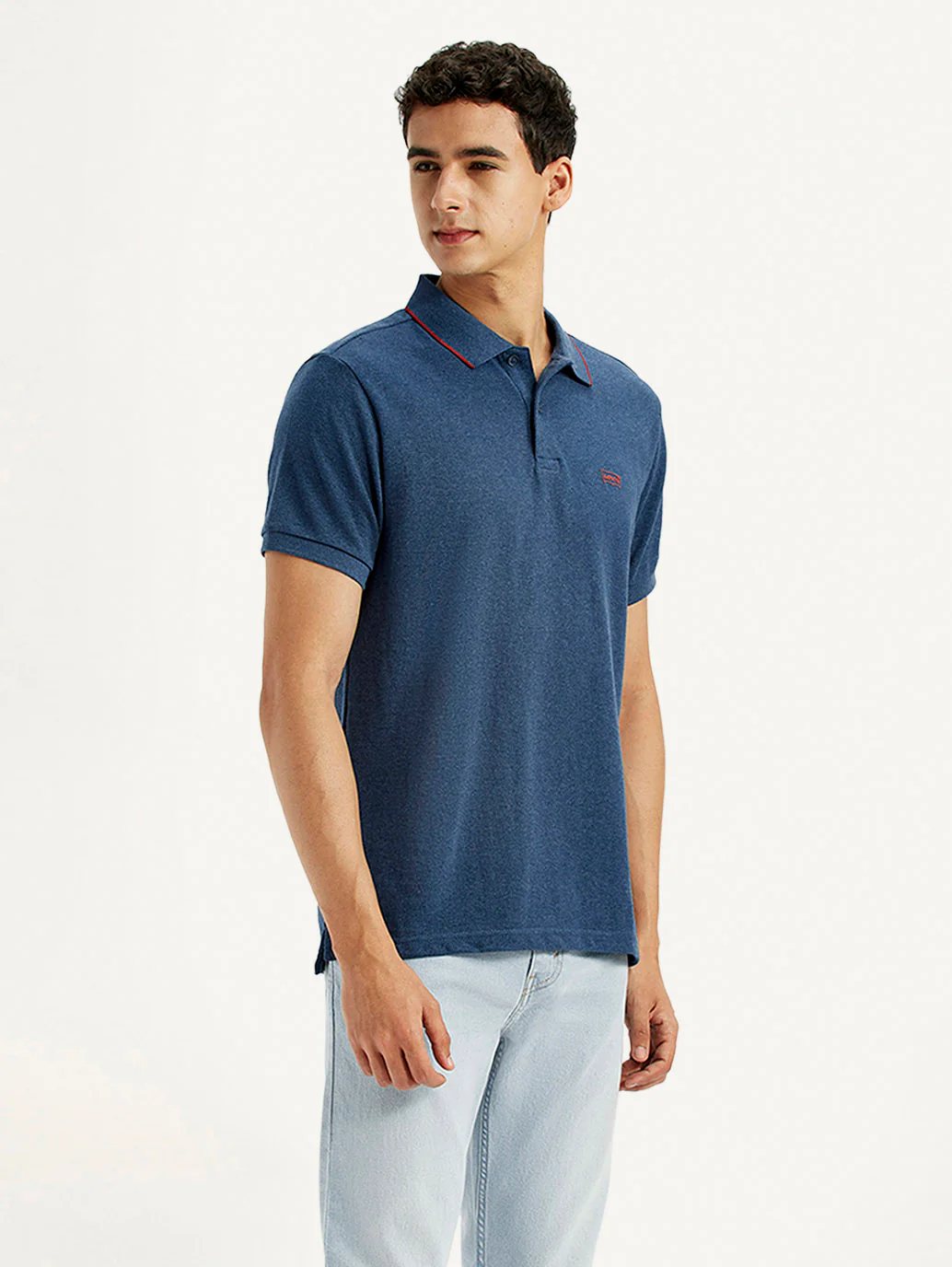 Men's Dark Blue Slim Fit Polo T-shirt - Image 5