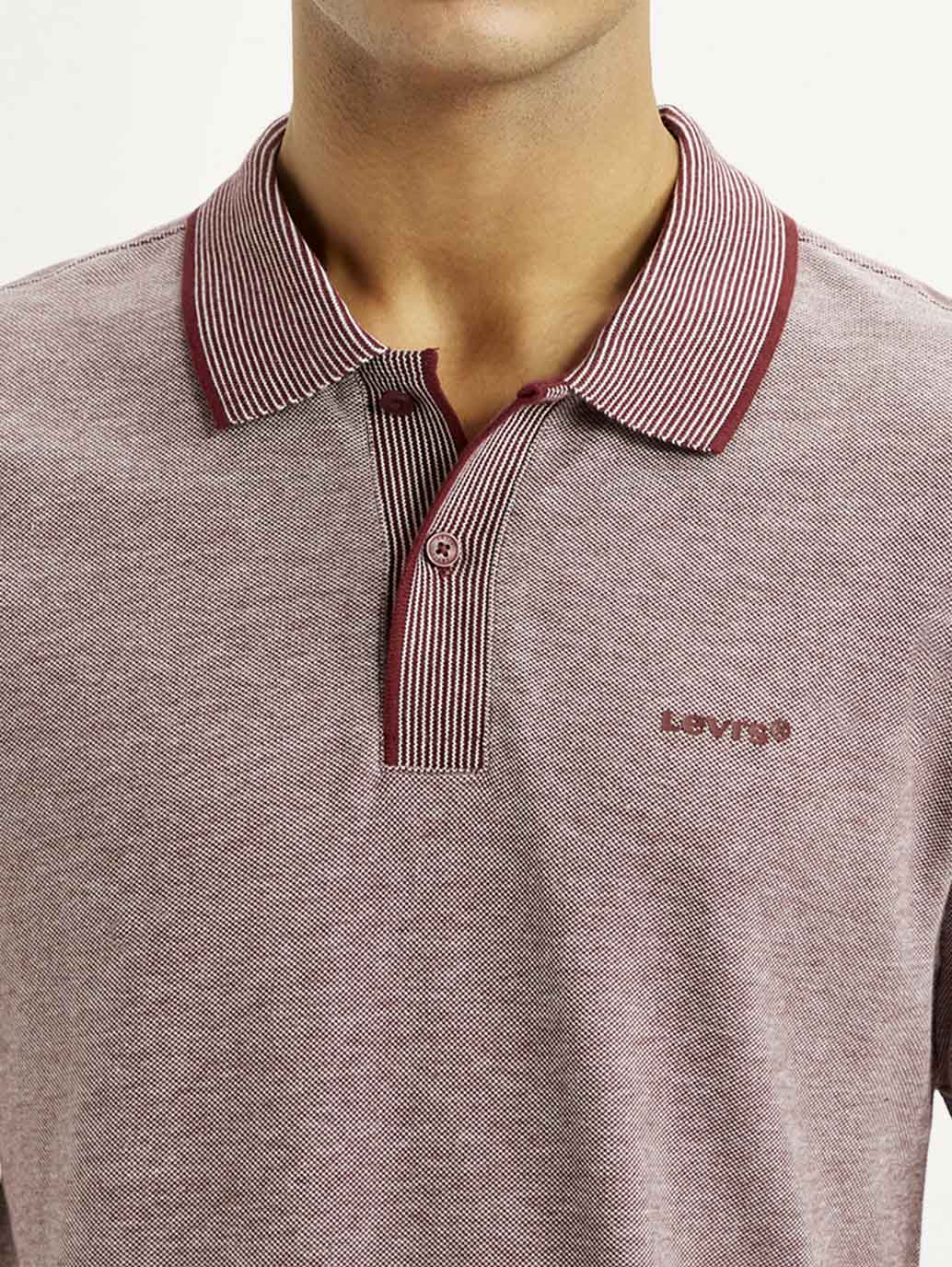 Men's Mauve Slim Fit Polo T-shirt - Image 5