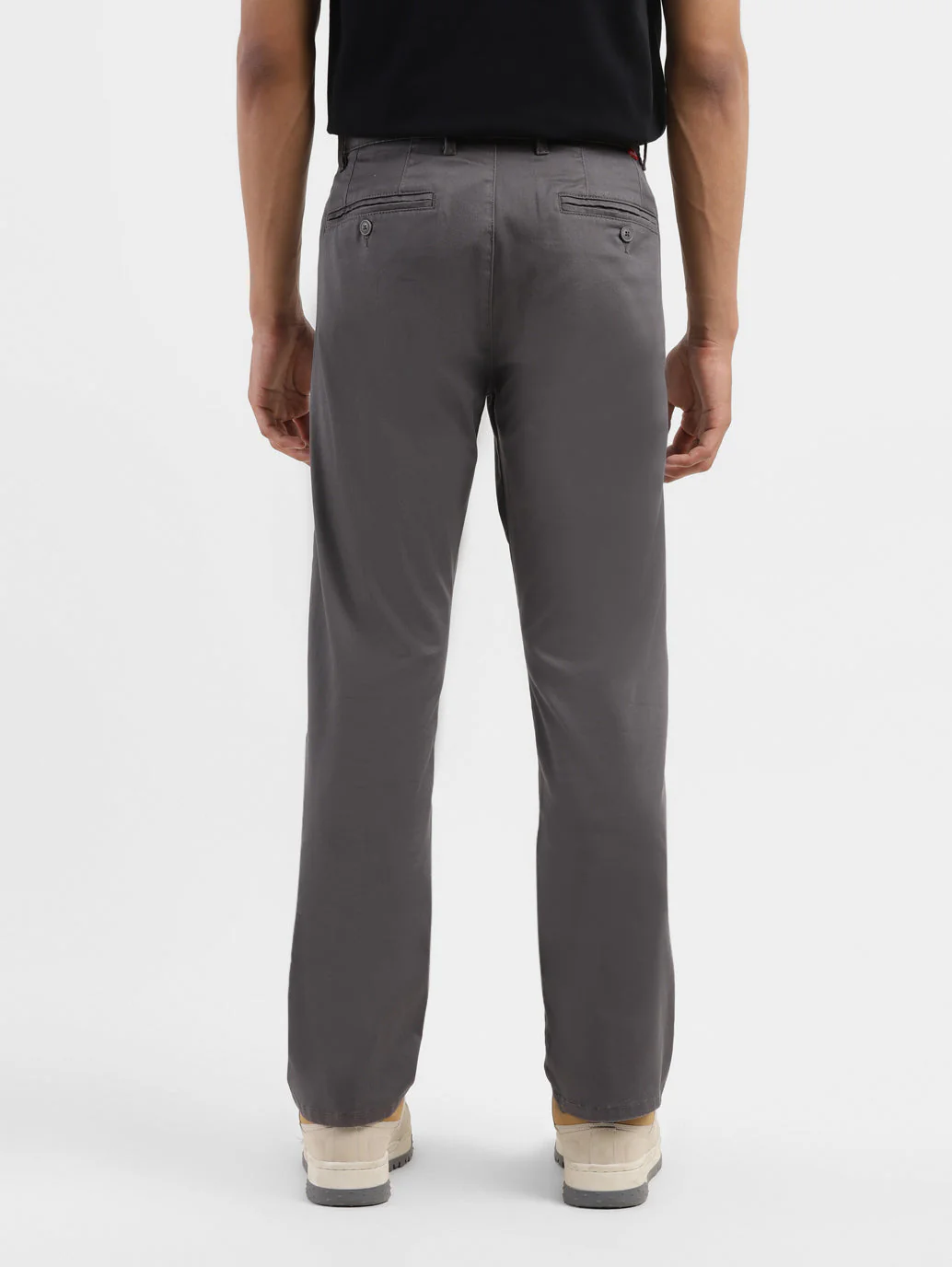 Men's Men's Grey Slim Fit Trousers - Image 3