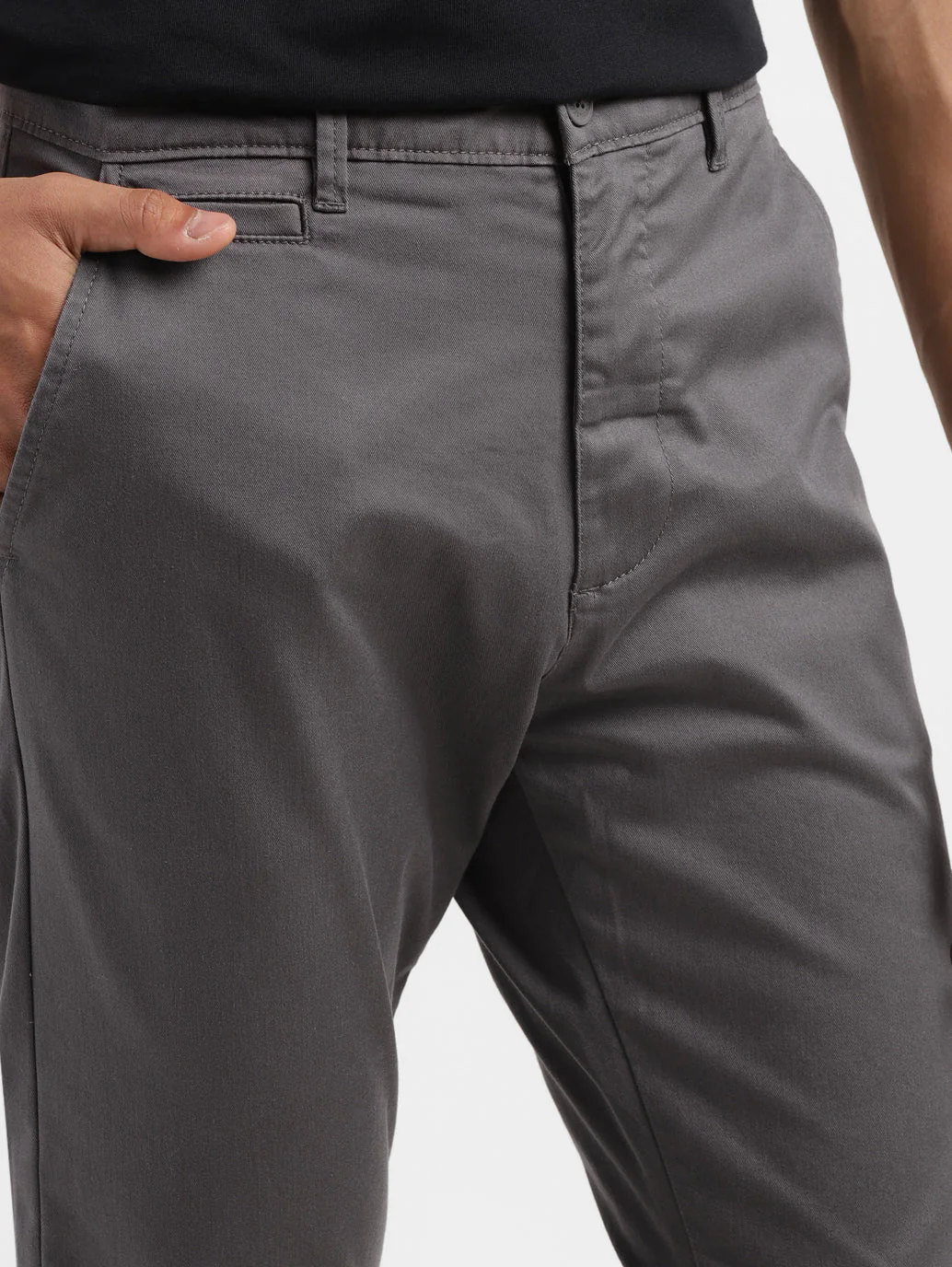Men's Men's Grey Slim Fit Trousers - Image 6
