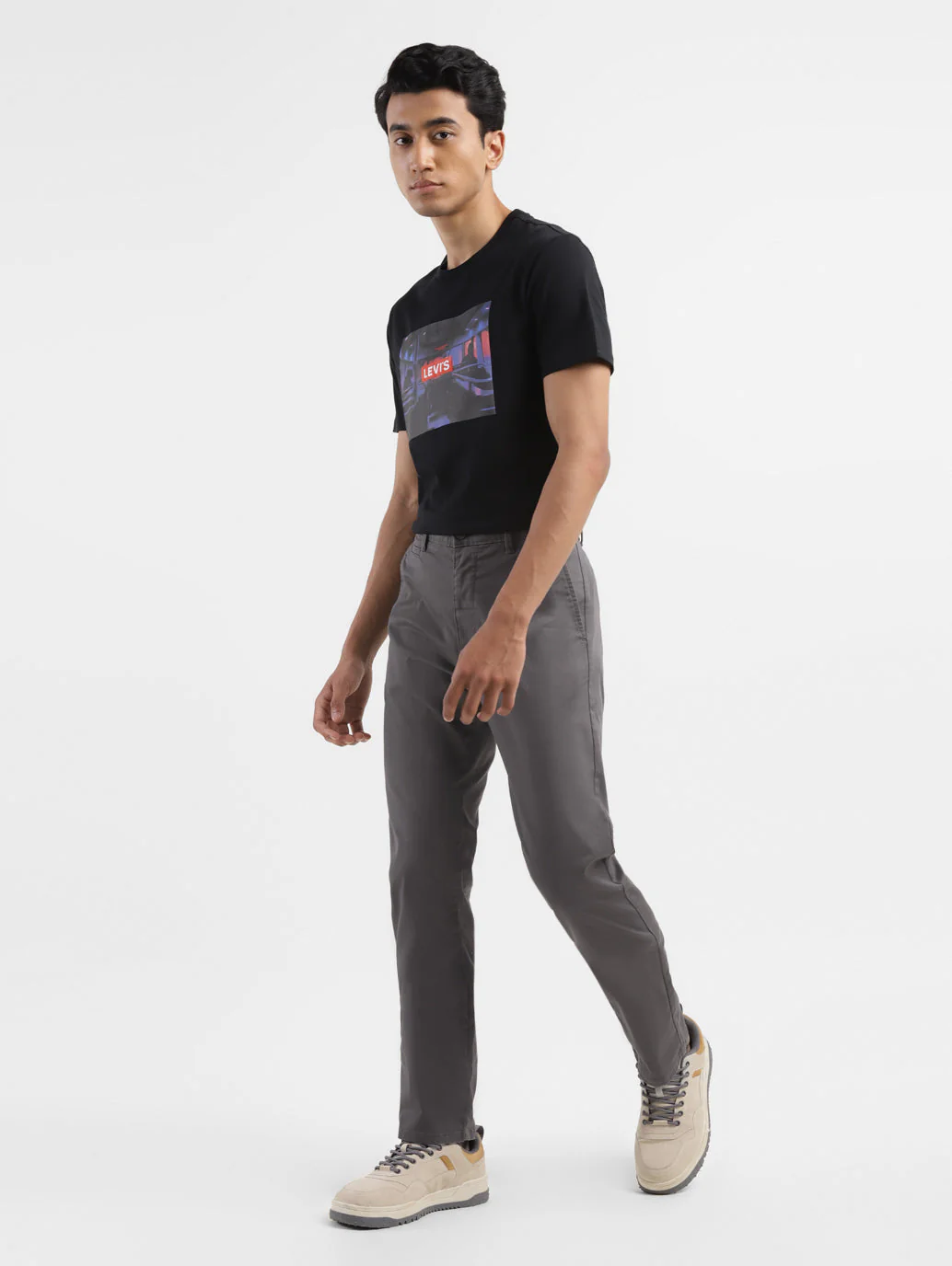 Men's Men's Grey Slim Fit Trousers - Image 7