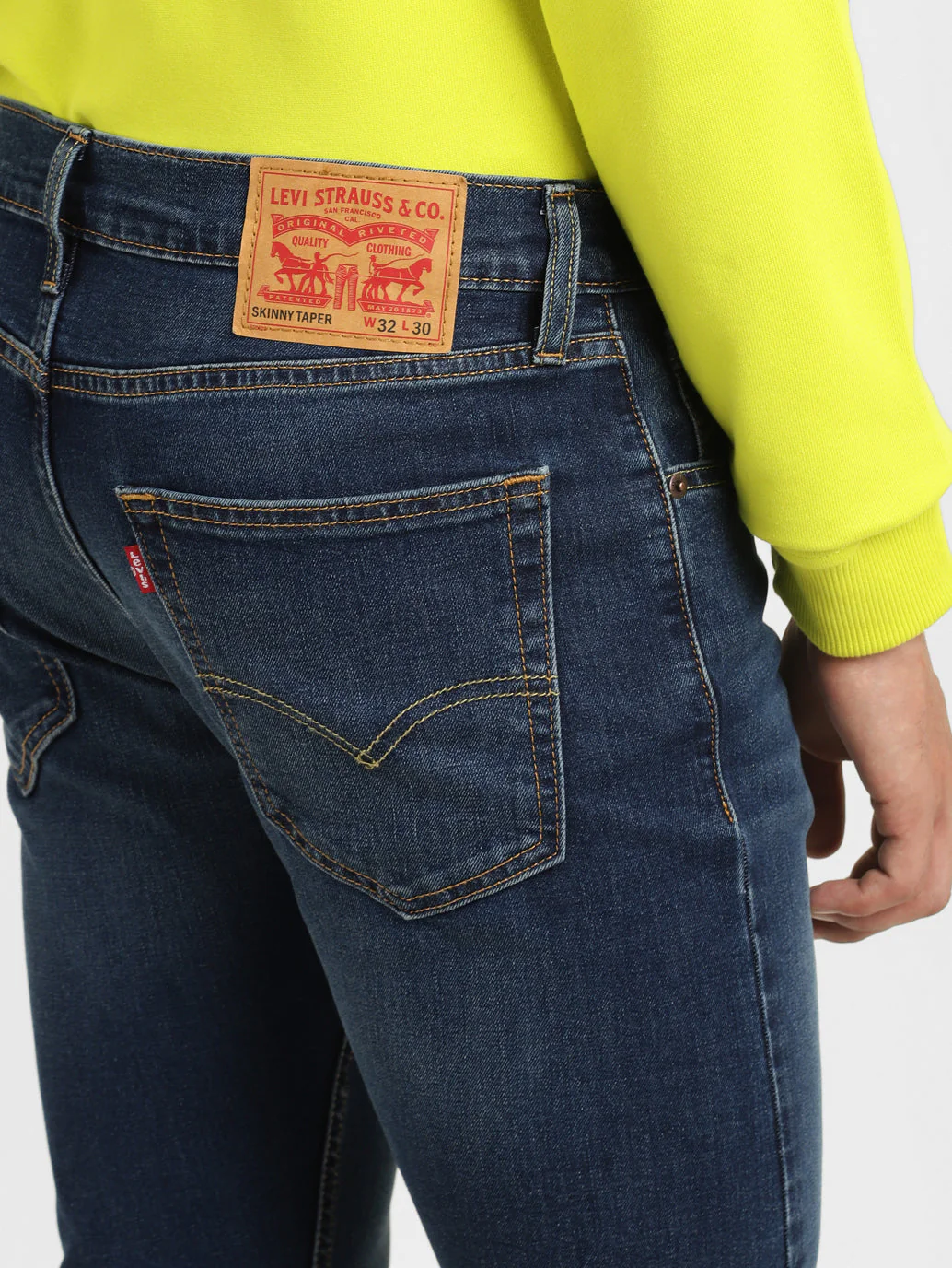Men's Blue Skinny Fit Mid Rise Jeans - Image 5