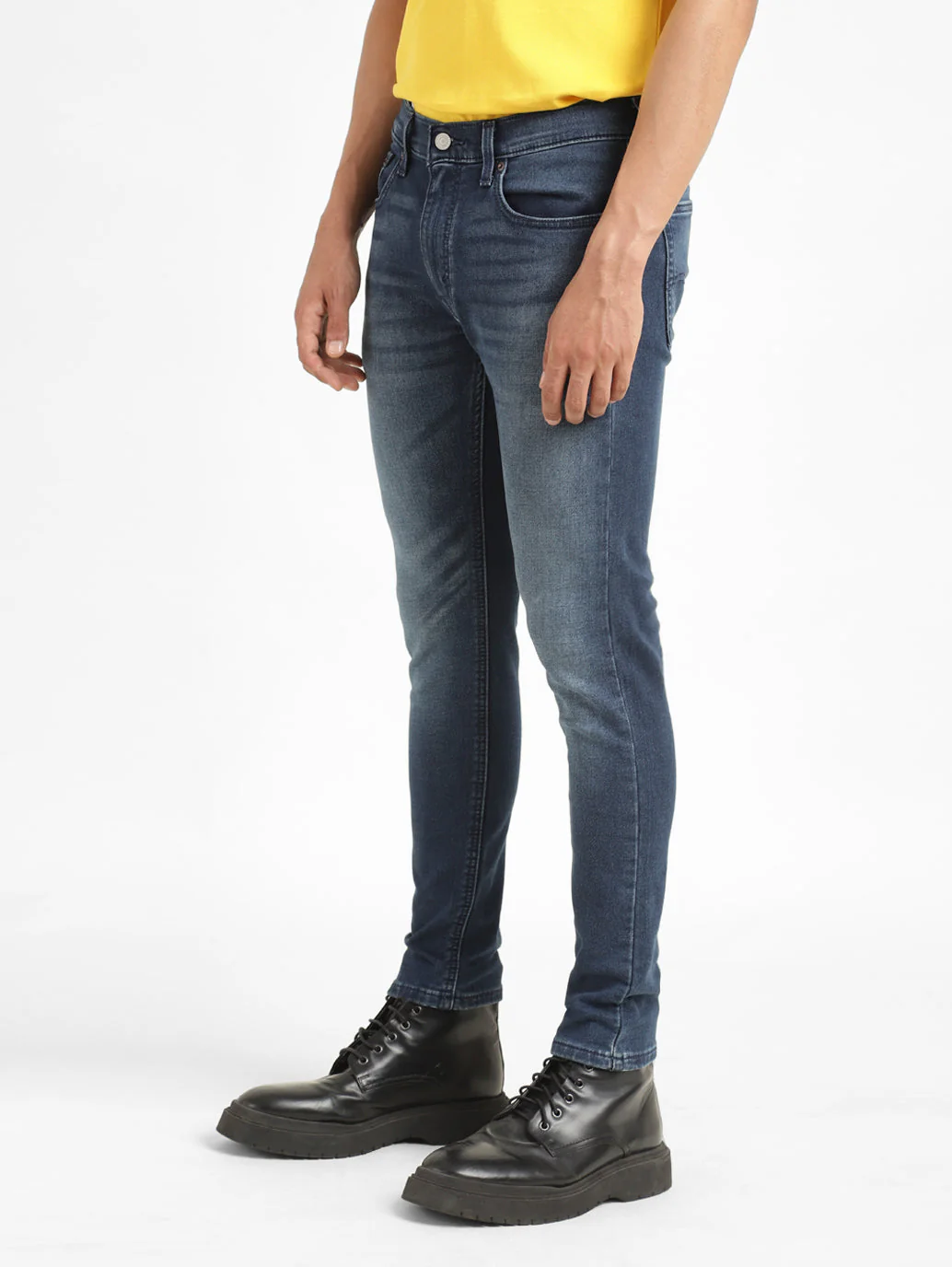 Men's Blue Skinny Fit Mid Rise Jeans - Image 4