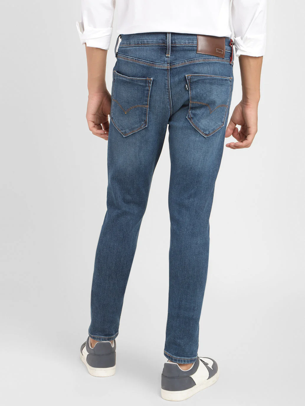 Men's Redloop Blue Skinny Fit Mid Rise Jeans - Image 3