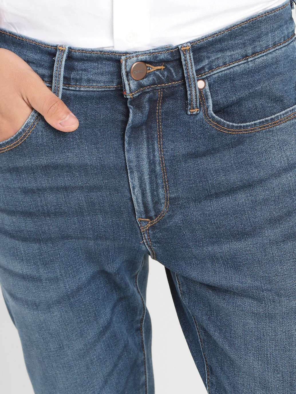 Men's Redloop Blue Skinny Fit Mid Rise Jeans - Image 5