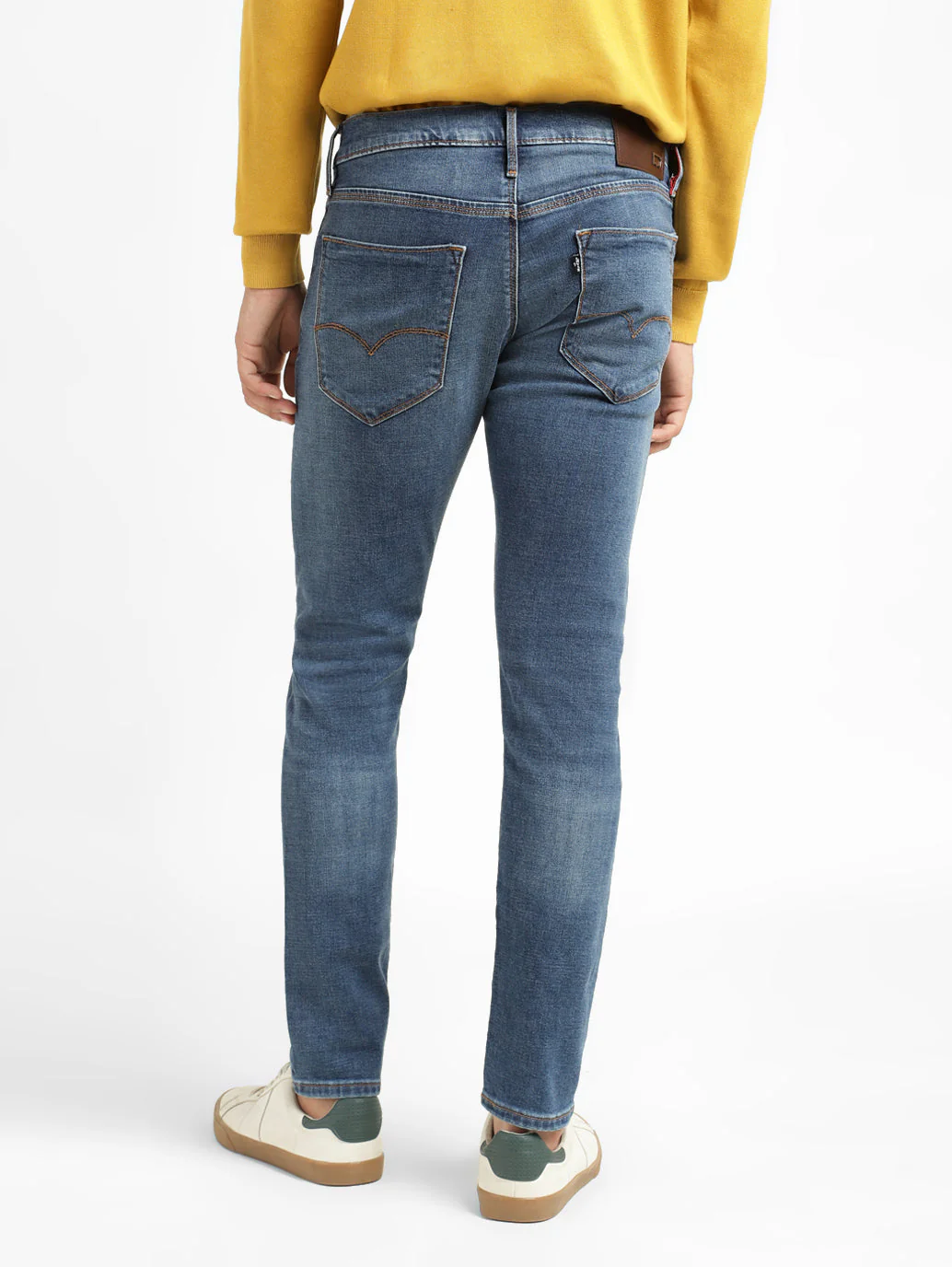 Men's Redloop Indigo Skinny Fit Mid Rise Jeans - Image 3