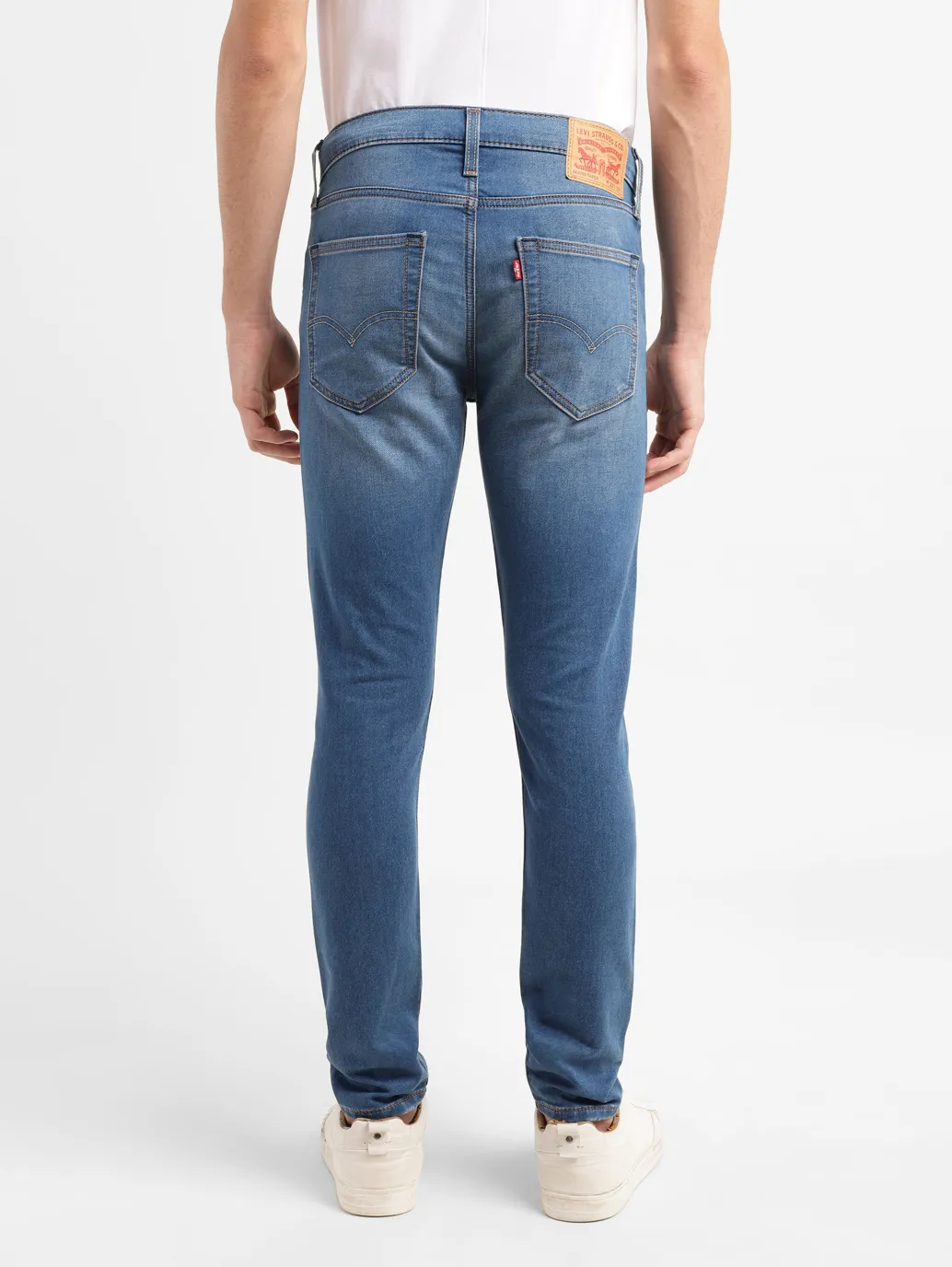 Men's Blue Skinny Fit Mid Rise Jeans - Image 3