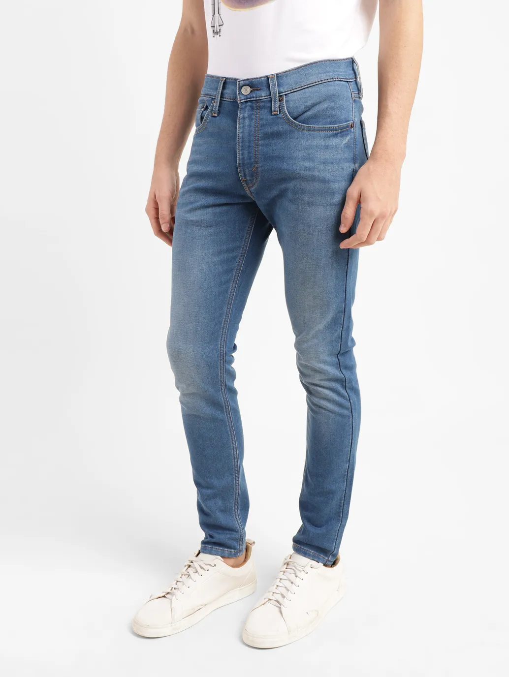 Men's Blue Skinny Fit Mid Rise Jeans - Image 4