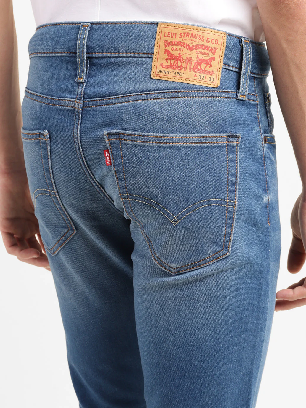Men's Blue Skinny Fit Mid Rise Jeans - Image 5