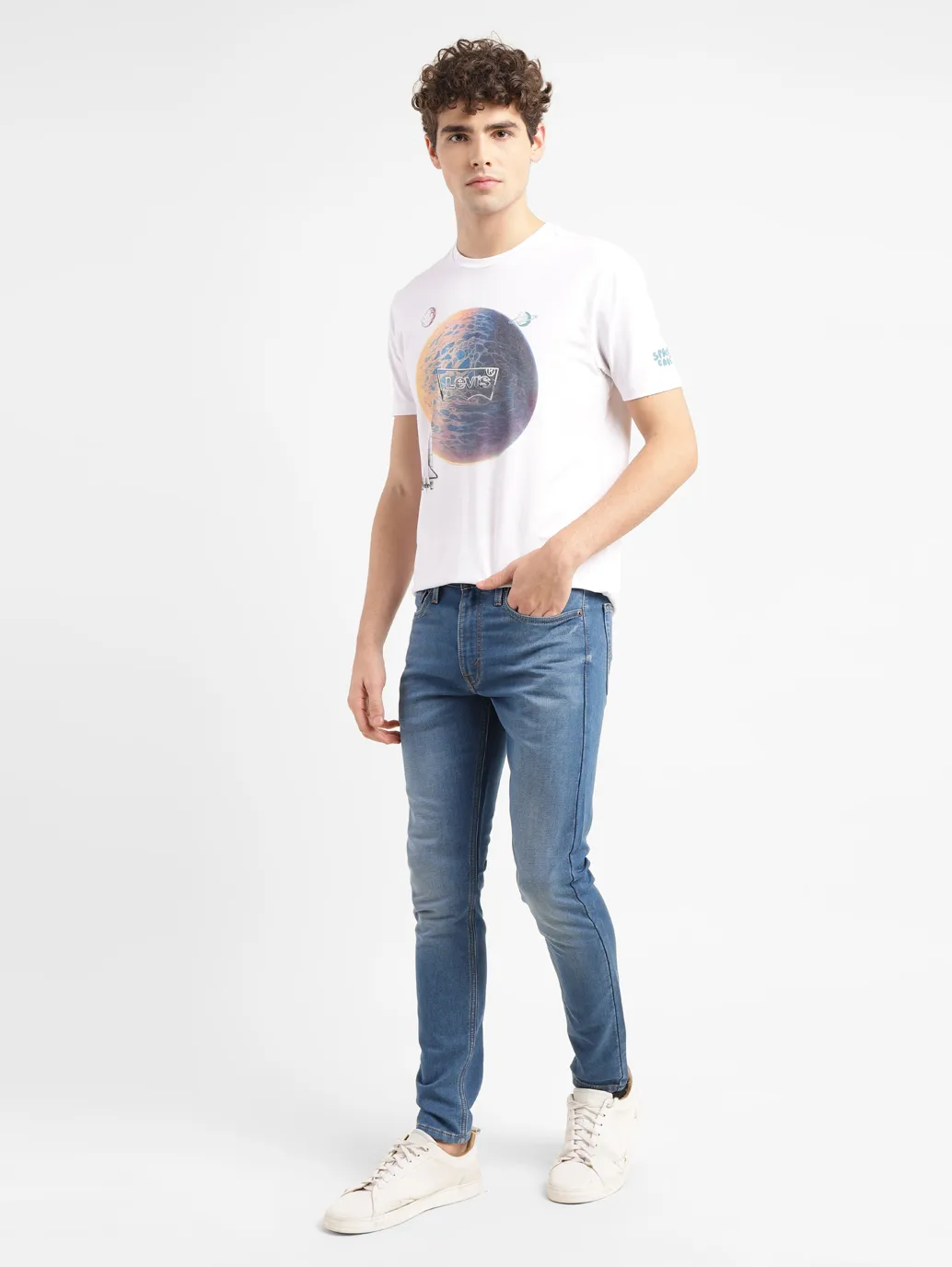 Men's Blue Skinny Fit Mid Rise Jeans - Image 7