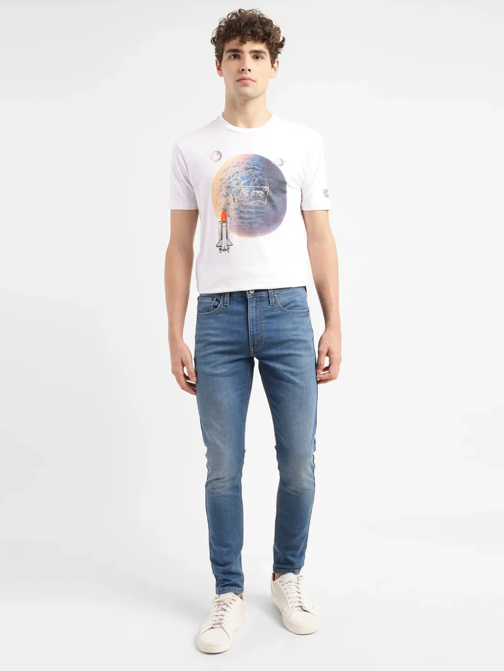 Men's Blue Skinny Fit Mid Rise Jeans - Image 8