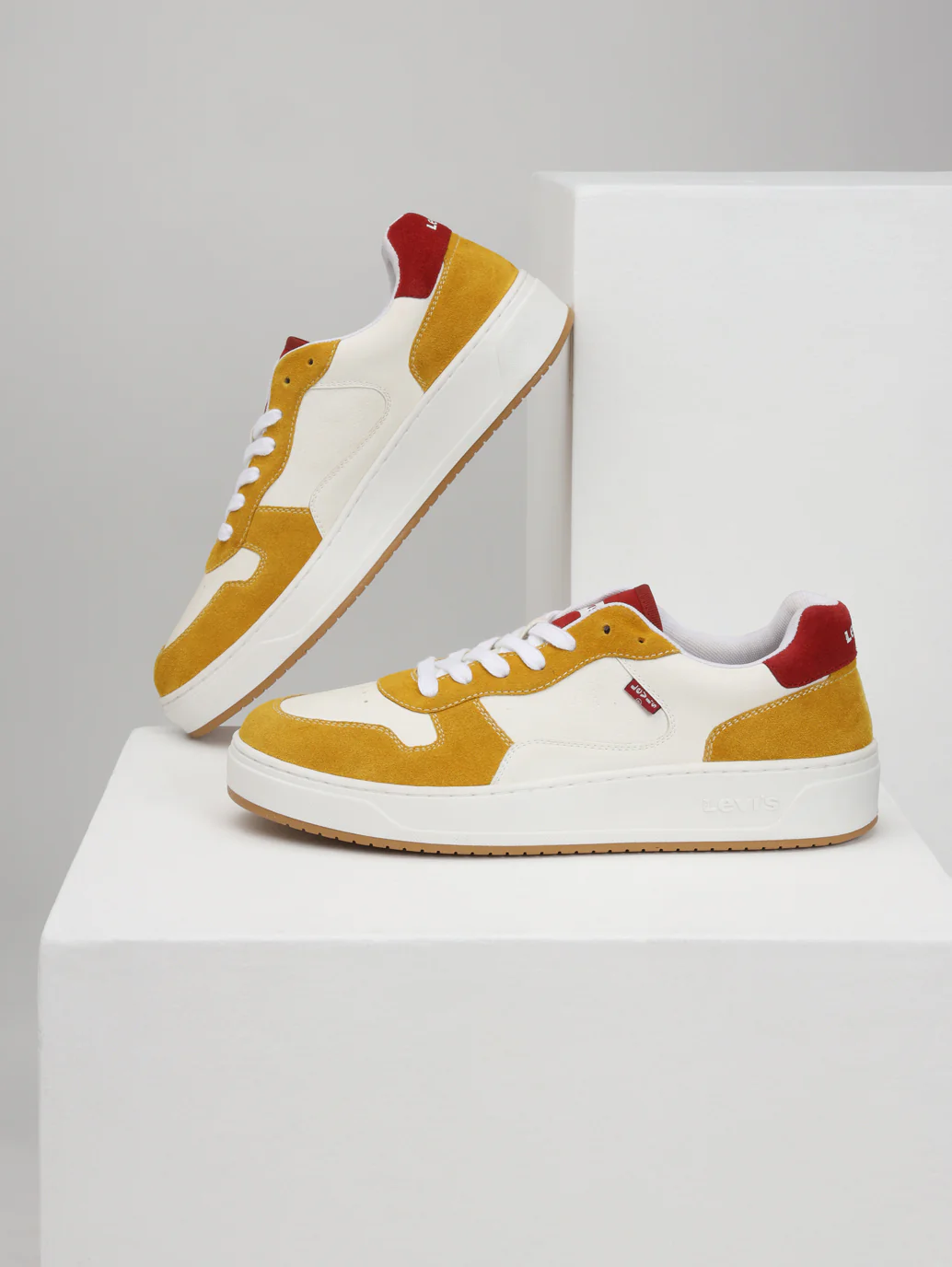 Men's Mustard Colorblock Sneakers - Image 7