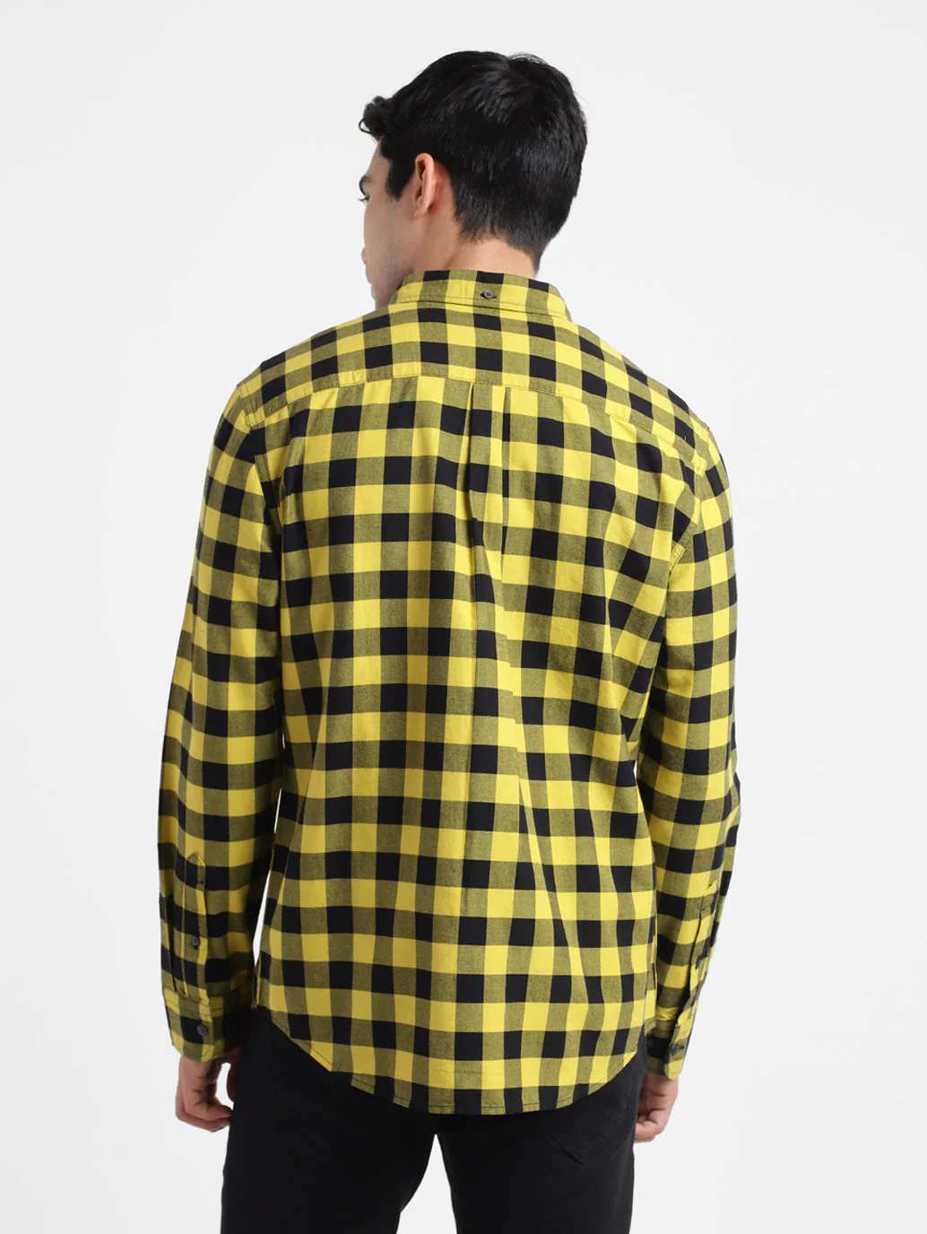 Men's Checkered Spread Collar Shirt - Image 3