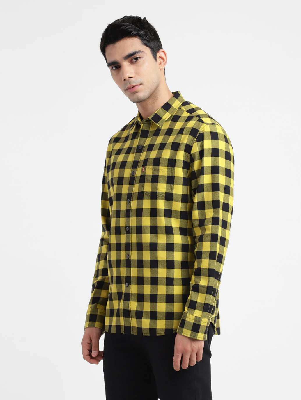 Men's Checkered Spread Collar Shirt - Image 4