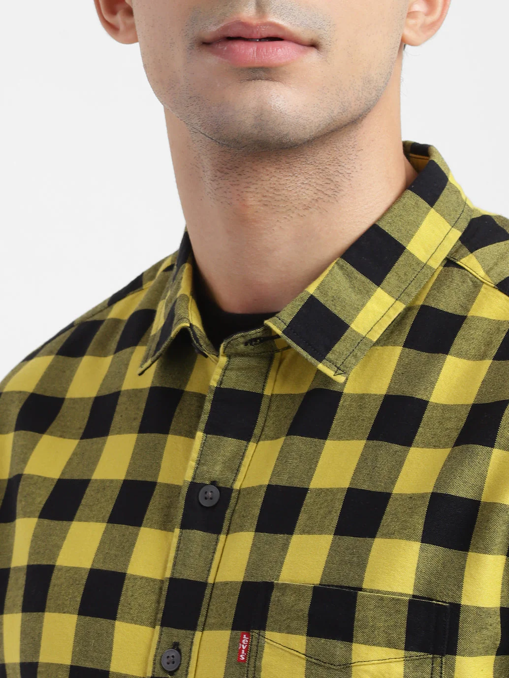 Men's Checkered Spread Collar Shirt - Image 5