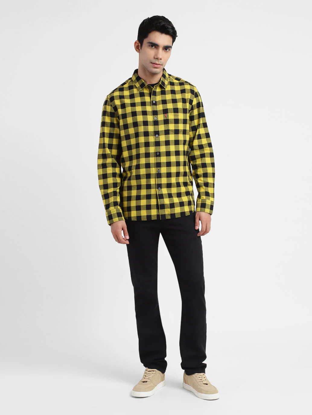 Men's Checkered Spread Collar Shirt - Image 6