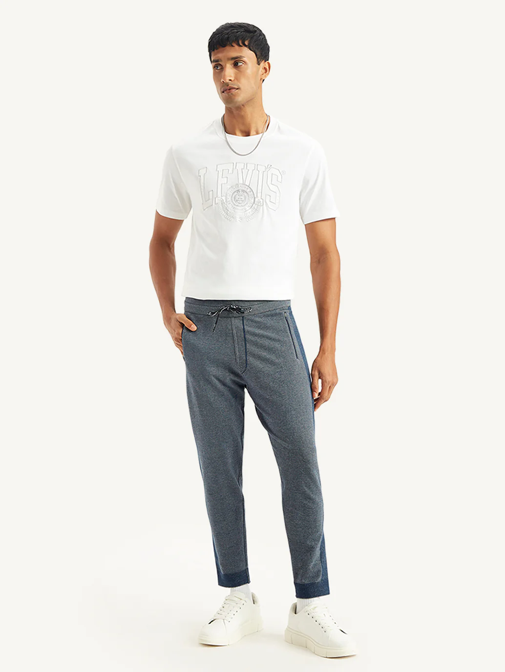 Men's Navy Jogger Trousers - Image 2