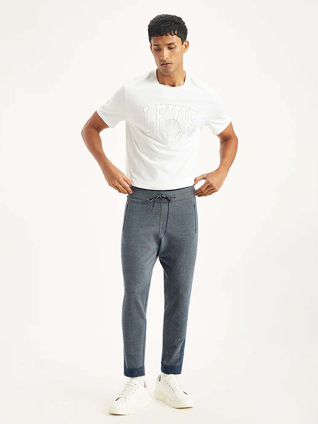 Men's Navy Jogger Trousers - Image 3