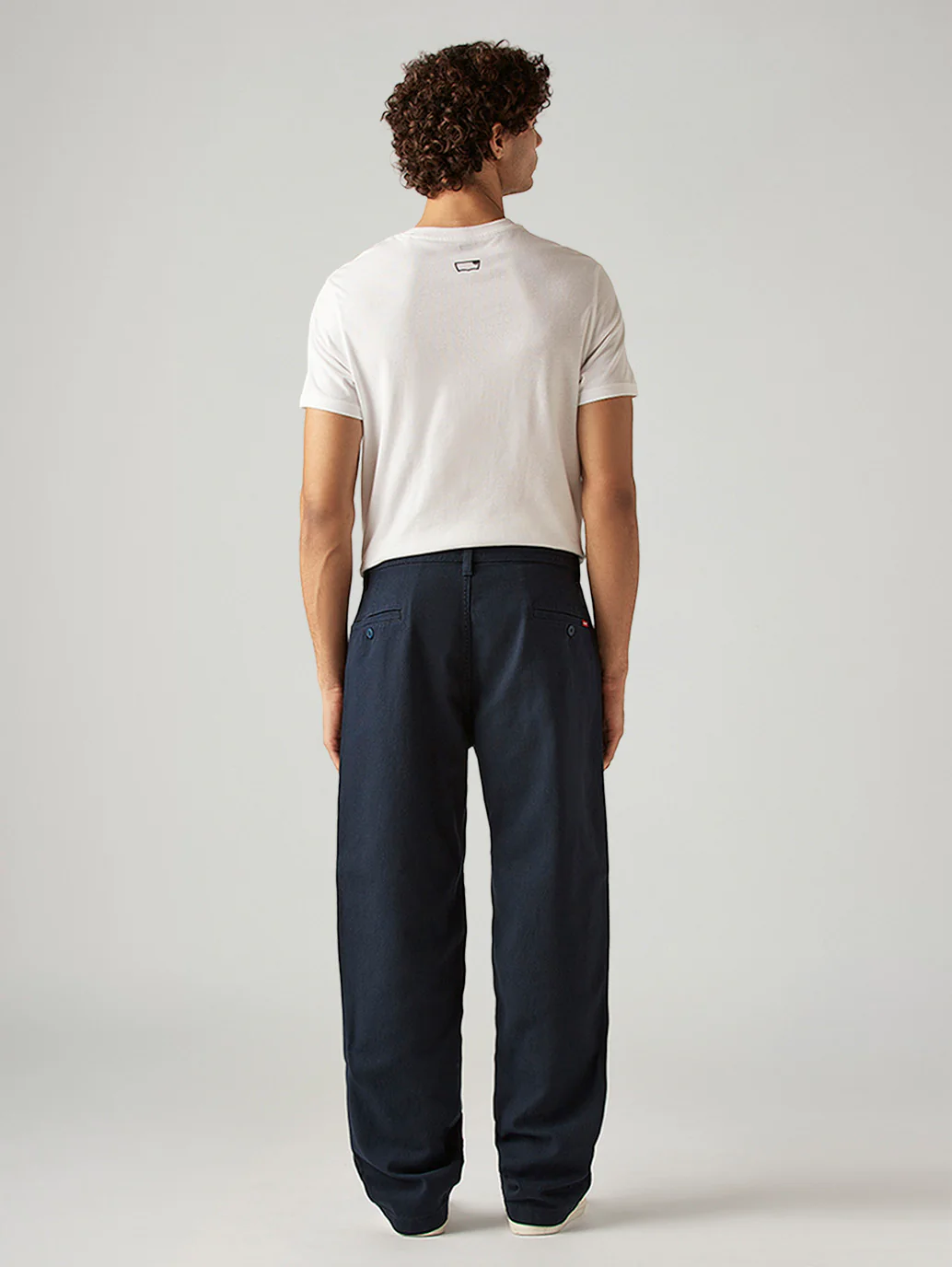 Men's Navy Loose Fit Mid Rise Chinos - Image 2