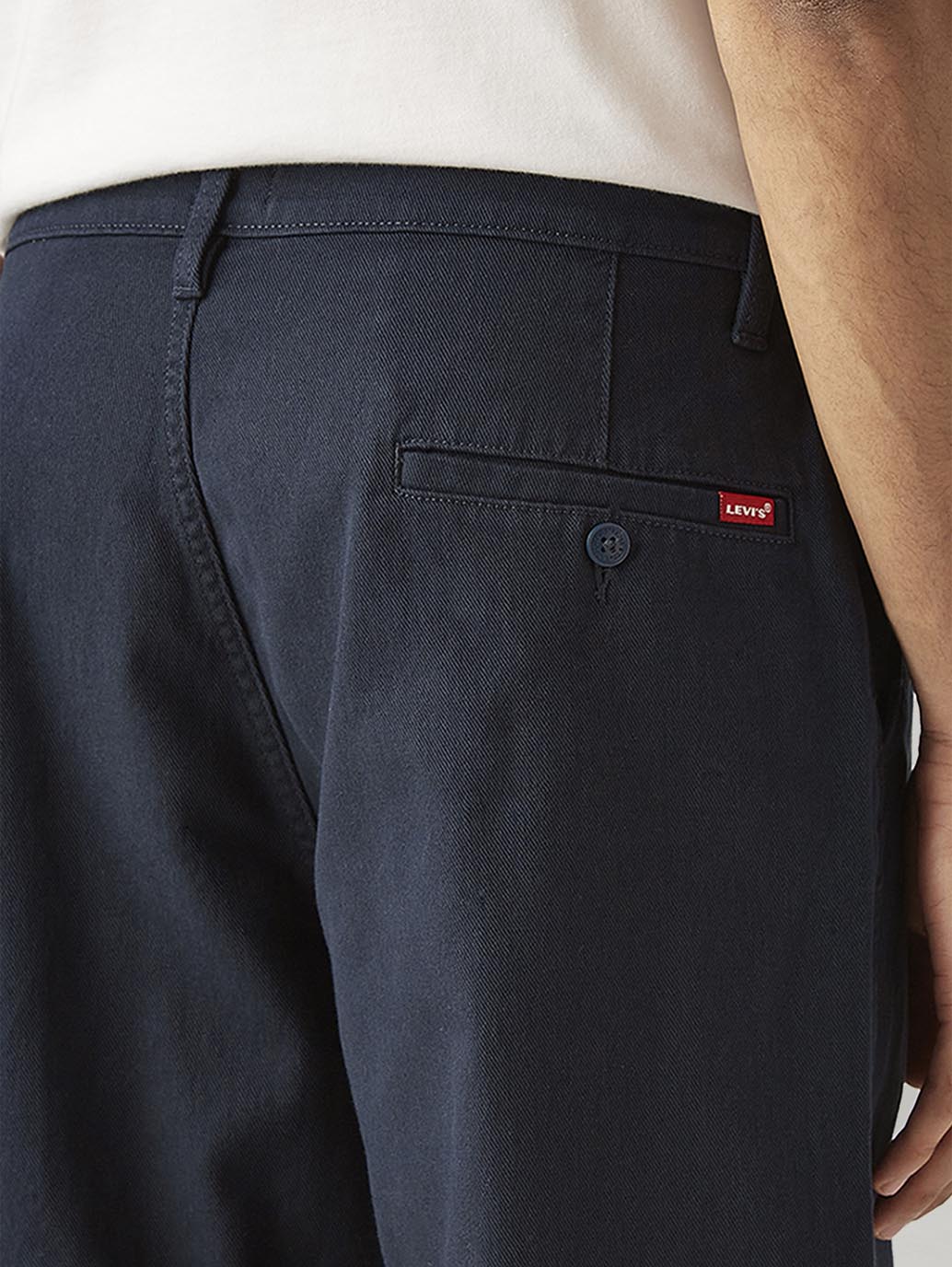 Men's Navy Loose Fit Mid Rise Chinos - Image 3