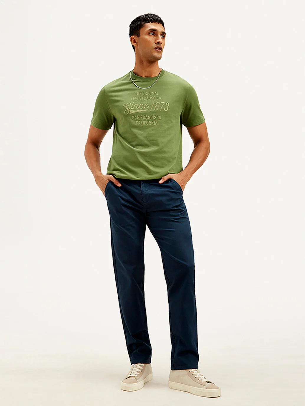 Men's Navy Authentic Straight Fit Chino Pants