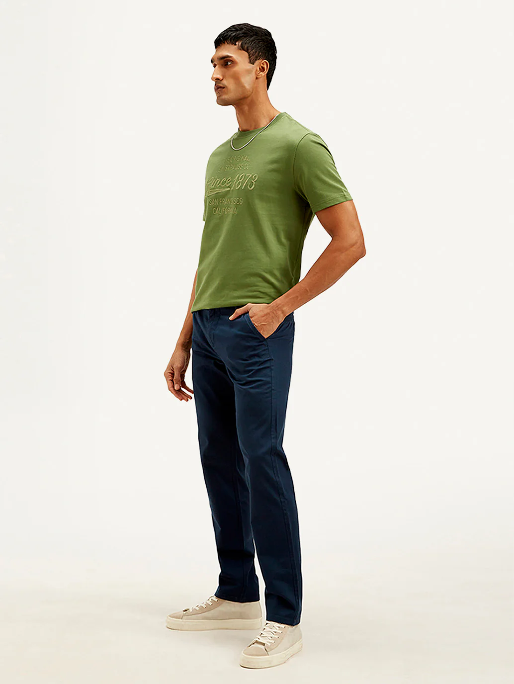 Men's Navy Authentic Straight Fit Chino Pants - Image 5