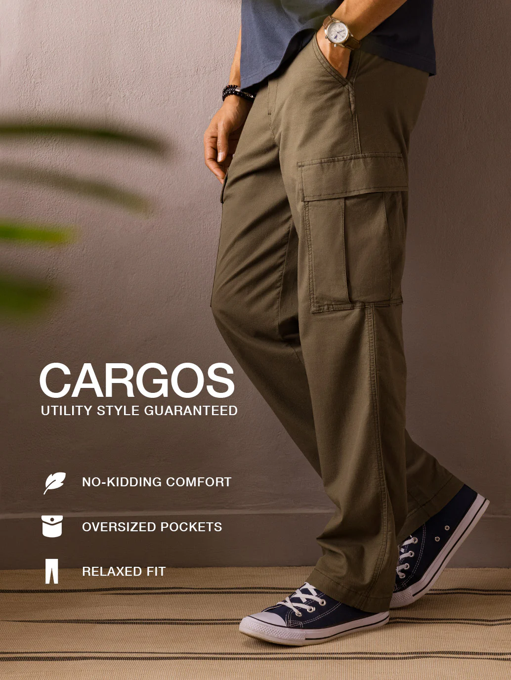 Men's Navy Regular Fit Detachable Cargo - Image 2