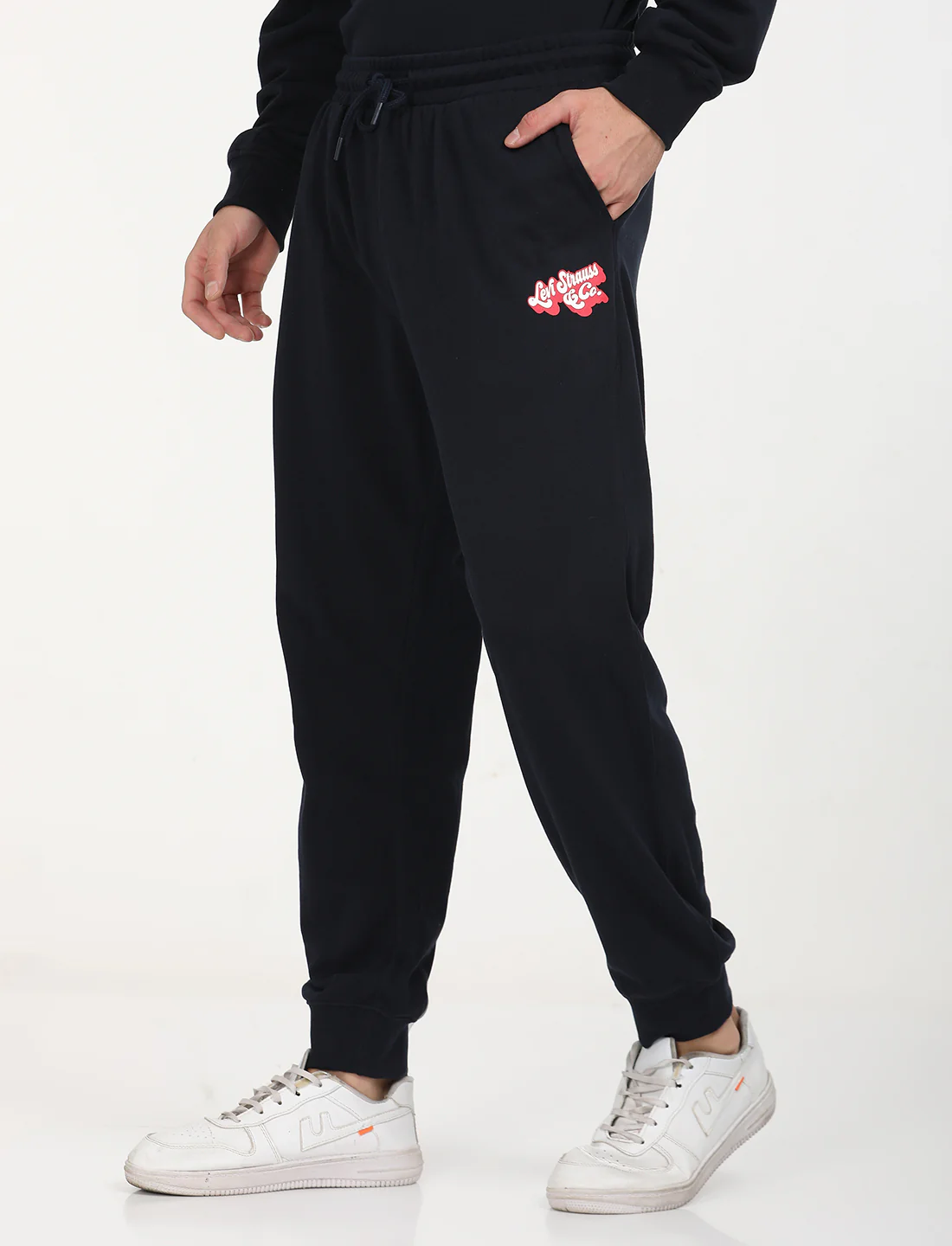 Men's Navy Regular Fit Joggers - Image 2