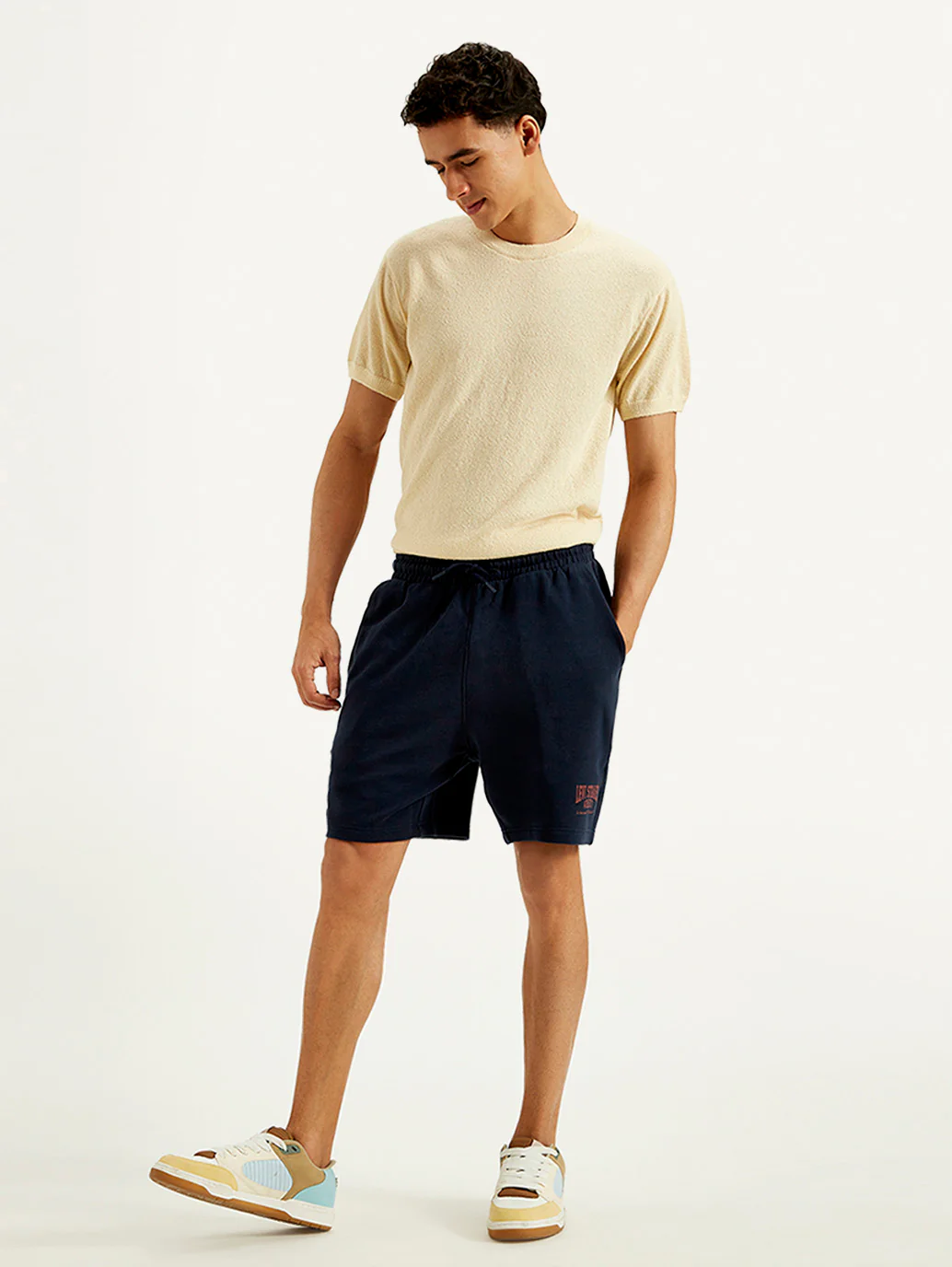 Men's Navy Regular Fit Shorts