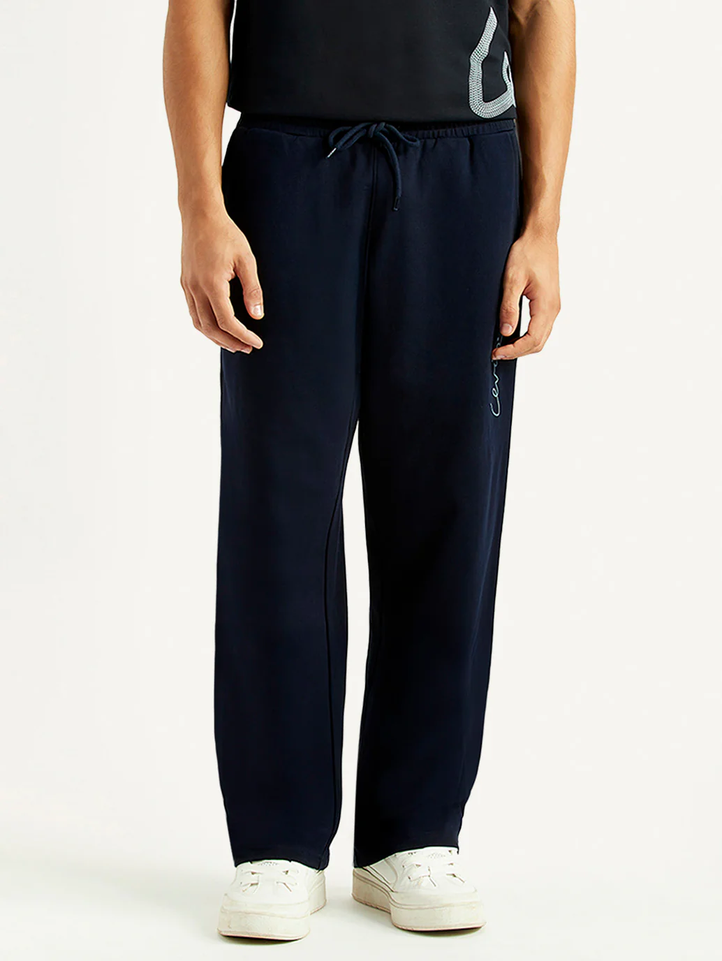 Men's Navy Regular Fit Joggers - Image 2