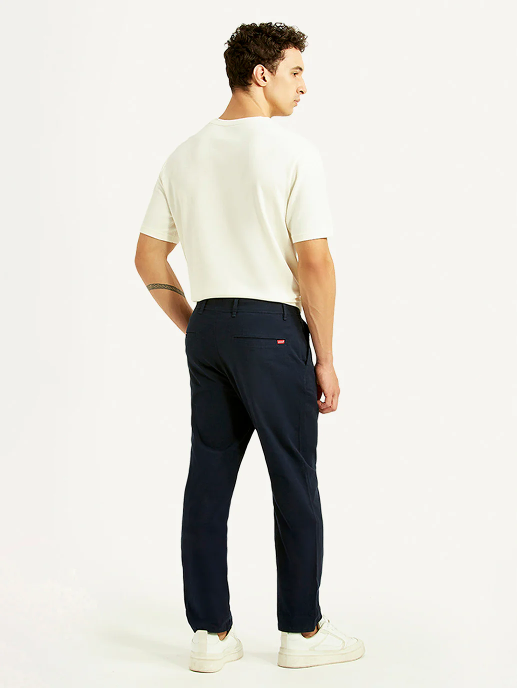 Men's Navy Relaxed Straight Fit Chinos - Image 3