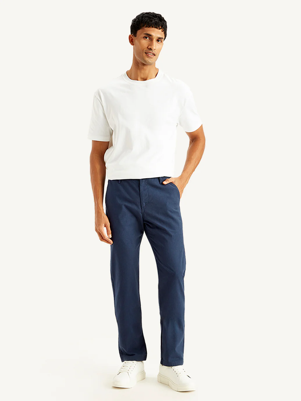 Men's Navy Slim Fit Chinos - Image 2