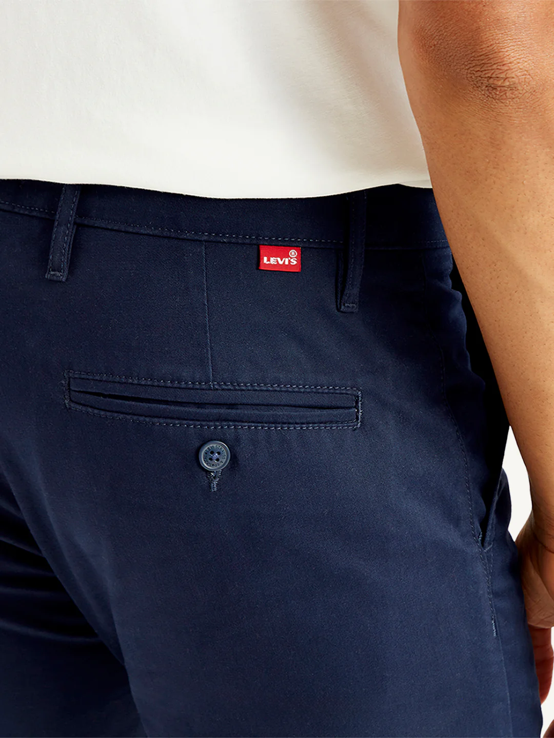 Men's Navy Slim Fit Chinos - Image 4