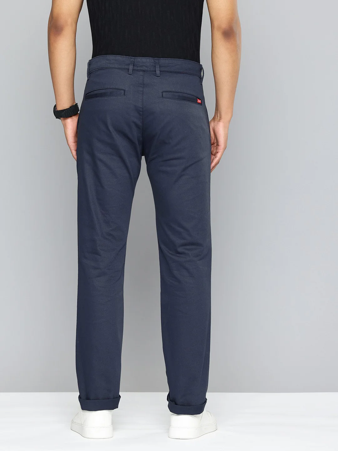 Men's Navy Slim Fit Chinos - Image 3