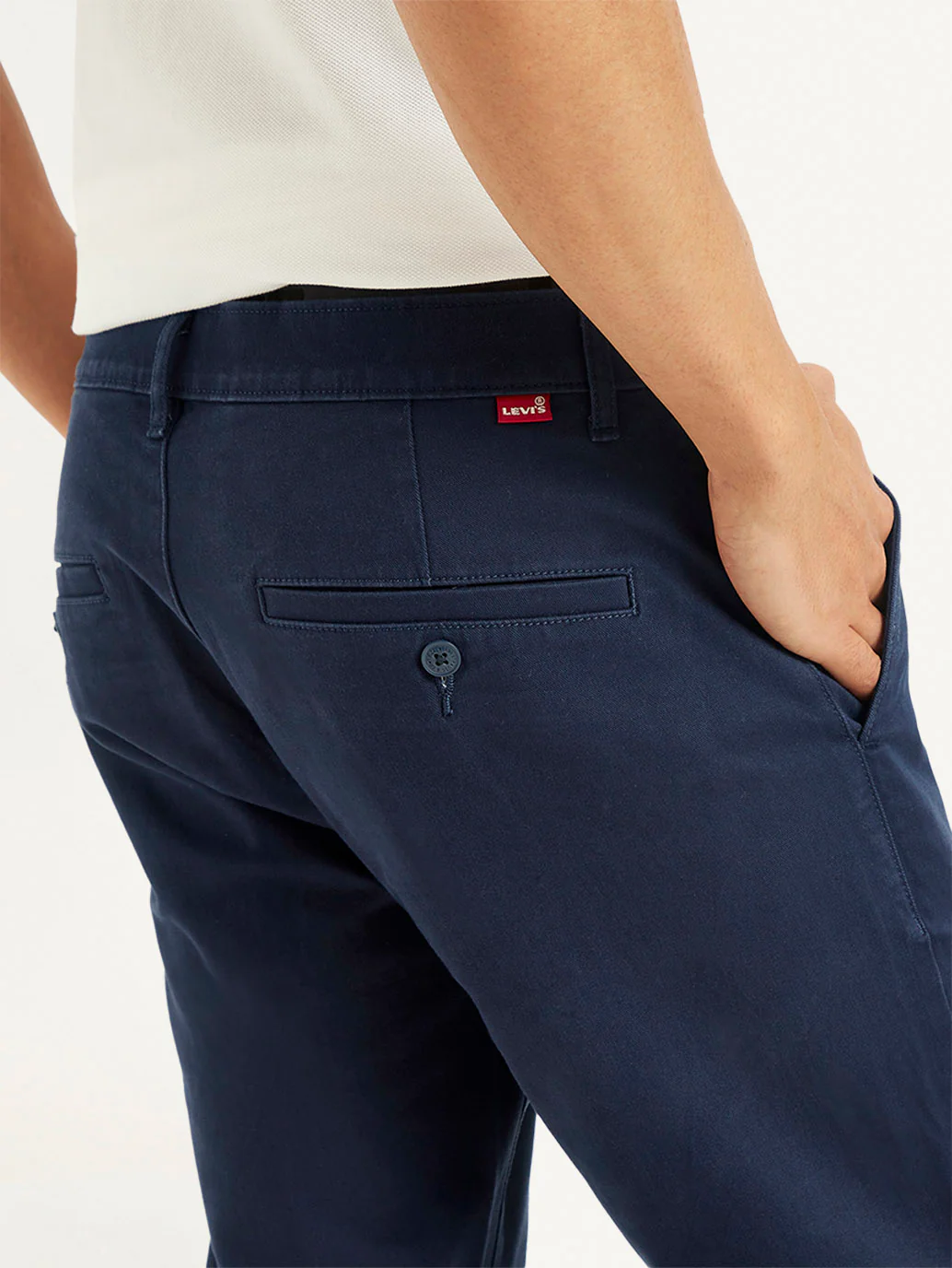 Men's Navy Slim Fit Chinos - Image 4