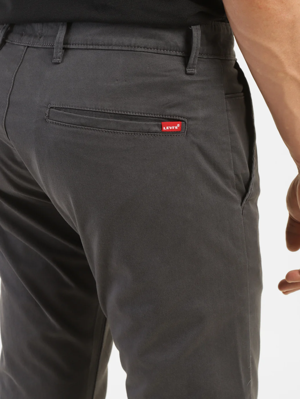 Men's Grey Slim Tapered Fit Chinos - Image 5
