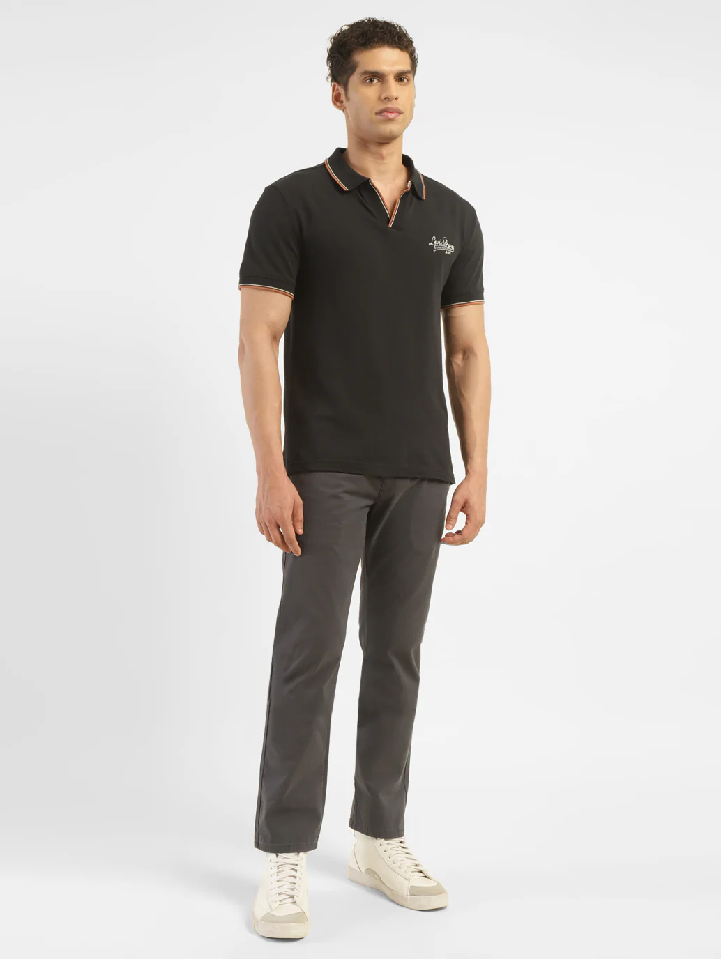 Men's Grey Slim Tapered Fit Chinos - Image 6