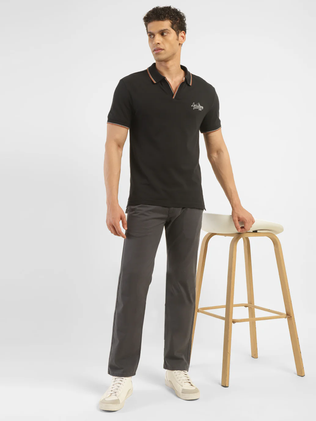 Men's Grey Slim Tapered Fit Chinos - Image 7