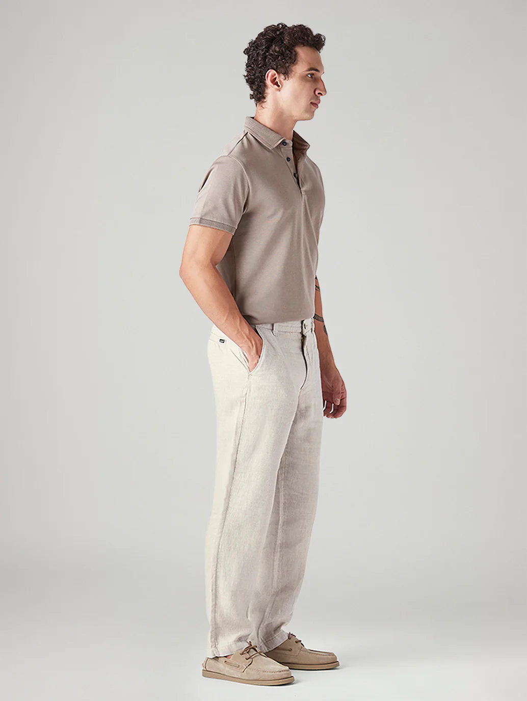 Men's Authentic Relaxed Straight Fit Mid Rise Linen Chinos - Image 6
